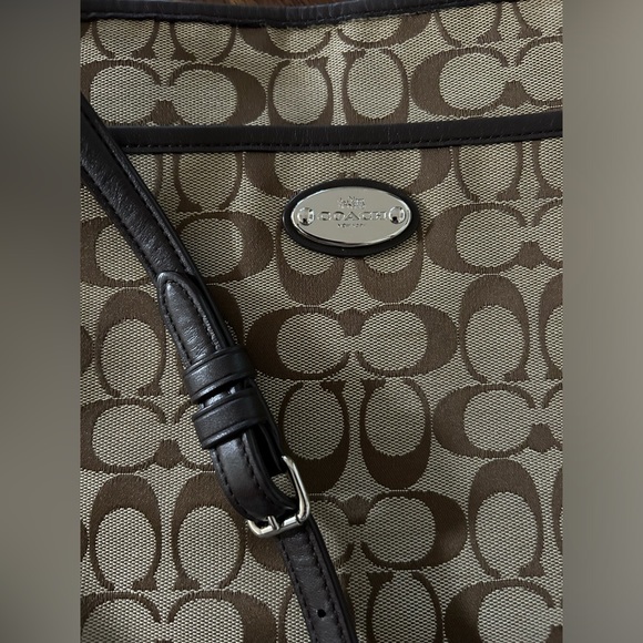 Coach Signature File Crossbody Bag - Brown/Khaki Canvas - Picture 3 of 10
